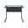33 Inch Glass and Stainless Steel Writing Desk In Clear and Black