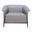35 Inch Faux Leather Arm Chair In Black and Slate Grey