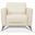 35 Inch Genuine Leather Arm Chair In Cream and Black