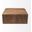 36 Inch Faux Leather Cube Ottoman In Brown