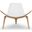 36 Inch Faux Leather Lounge Chair In White and Brown