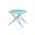 36 Inch Rounded Aluminum Folding Outdoor Dining Table with Umbrella Hole In Aqua