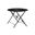 36 Inch Rounded Aluminum Folding Outdoor Dining Table with Umbrella Hole In Black