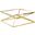 39 Inch Modern Tempered Glass Coffee Table In Gold Plated