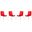4 LeisureMod Astor Transparent Red Plastic Dining Chairs