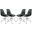 4 LeisureMod Cresco Transparent Black Molded Eiffel Side Chairs