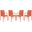 4 LeisureMod Weave Orange Mace Indoor Outdoor Arm Chairs