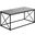 40 Inch Grey Stone-Look And Black Metal Coffee Table