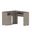 41 Inch L Shape Computer Desk with Two Drawers In Light Gray