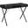 42 Inch Black Marble And Black Metal Computer Desk