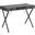 42 Inch Grey Stone-Look And Black Metal Computer Desk