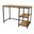 42 Inch Solid Wood and Metal Computer Desk In Black and Natural