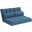 45 Inch Futon Convertible Sleeper Loveseat and Toss Pillows In Blue