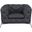 45 Inch Italian Leather Arm Chair In Dark Slate Gray and White