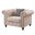 45 Inch Linen Tufted Chesterfield Chair and Toss Pillow In Black and Beige