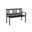45 Inch Metal Geometric Back Garden Patio Bench In Black