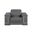 47 Inch Genuine Leather Club Chair In Granite Gray and Silver