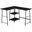 48 Inch Black Marble And Black Metal Corner Compter Desk