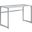 48 Inch Computer Desk In Silver Metal And White Tempered Glass
