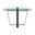 48 Inch Glass and Iron Sled Base Round Top Dining Table In Clear and Black