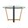 48 Inch Glass and Iron Sled Base Round Top Dining Table In Clear and Gold