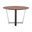 48 Inch Iron Sled Base Round Top Dining Table In Black and Brown