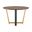 48 Inch Iron Sled Base Round Top Dining Table In Brown and Gold