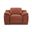 48 Inch Italian Leather Arm Chair In Camel and Silver