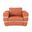 48 Inch Italian Leather Arm Chair In Camel and Silver