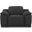 48 Inch Italian Leather Arm Chair In Dark Slate Gray and White