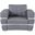 48 Inch Italian Leather Arm Chair In Dark Slate Gray and White