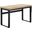 48 Inch Natural And Black Metal Computer Desk With Adjustable Height