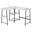 48 Inch White Marble And Black Metal Corner Compter Desk