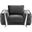 50 Inch Velvet Tufted Club Chair In Dark Gray and Silver