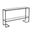 52 Inch Glass Mirrored Sled Console Table with Shelves In Clear and Black