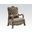 Dresden Living Room Chair in Bone Velvet and Gold Patina
