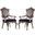 Acme Chantelle Button Tufted Back Seat Dining Arm Chair (Set of 2) in Antique Platinum
