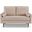 57 Inch Velvet Loveseat and Toss Pillows In Beige and Dark Brown