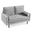 57 Inch Velvet Loveseat and Toss Pillows In Gray and Dark Brown