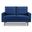 57 Inch Velvet Loveseat In Blue and Dark Brown