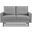 57 Inch Velvet Loveseat In Gray and Dark Brown
