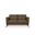 59 Inch Leather Loveseat In Silver and Brown
