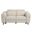 65 Inch Italian Leather Power Reclining Loveseat In Beige and Silver