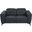 65 Inch Italian Leather Power Reclining Loveseat In Gray and Black