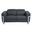65 Inch Italian Leather Power Reclining Loveseat In Grey and Silver