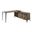 65 Inch L Shape Writing Desk In Black and Brown