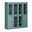 65 Inch Pantry China Cabinet with Clear Glass and Shaker Doors In Aqua