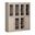 65 Inch Pantry China Cabinet with Clear Glass and Shaker Doors In Beige