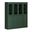 65 Inch Pantry China Cabinet with Clear Glass and Shaker Doors In Green