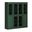 65 Inch Pantry China Cabinet with Clear Glass and Shaker Doors In Green